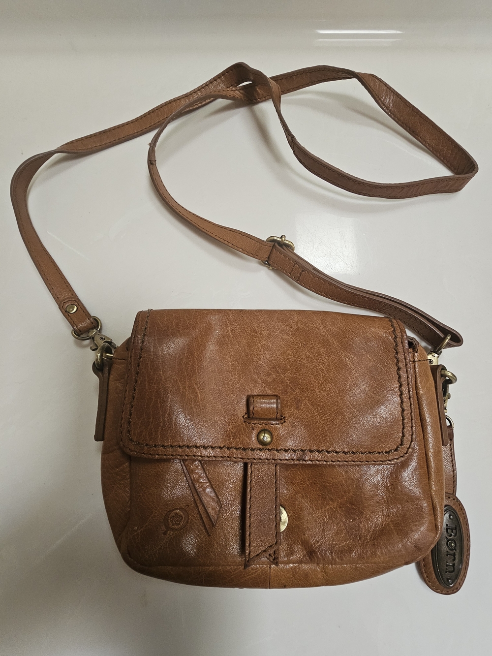 Born Women's Small Leather Crossbody Bag in Brown
